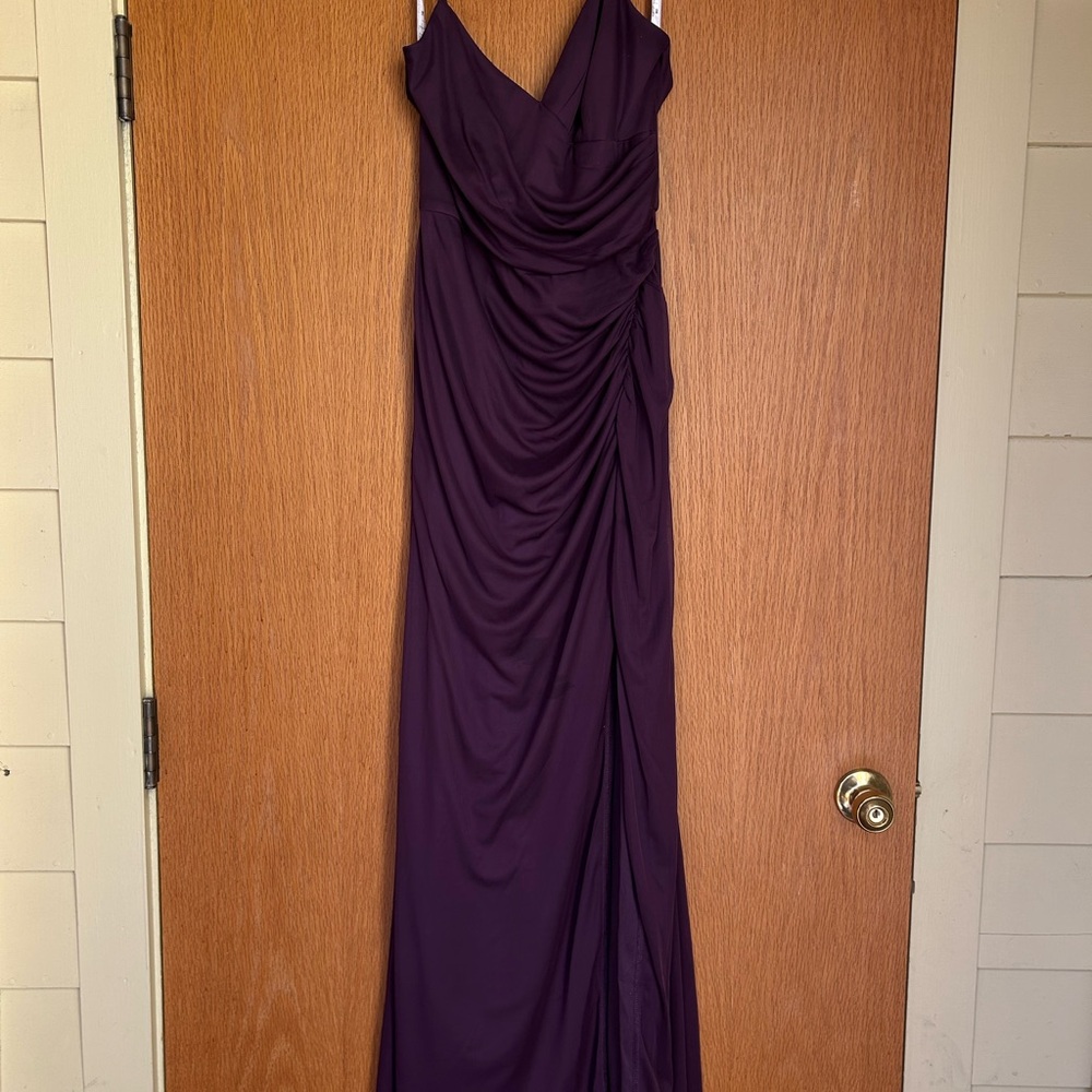 David’s Bridal plum bridesmaid dress
